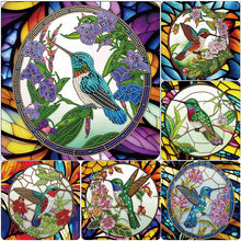 Load image into Gallery viewer, Stained Glass Hummingbird-Partial Special Diamond Painting-30x30cm
