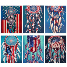 Load image into Gallery viewer, US Flag Dreamcatcher-Full Round Diamond Painting-30x40cm
