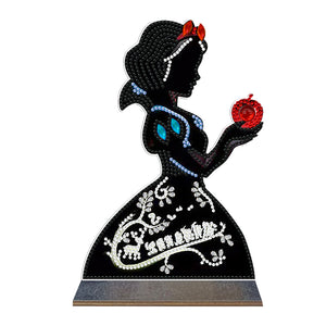 Disney Silhouette-Single Side Drill-Wooden Diamond Desktop Ornament