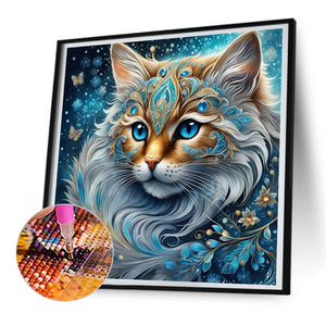 Cat-Full Round Diamond Painting-30x30cm