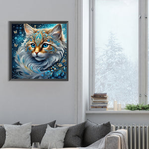 Cat-Full Round Diamond Painting-30x30cm