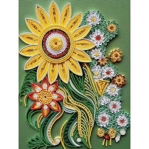 Flower Quill Painting-Partial Special Diamond Painting-30x40cm