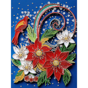 Flower Quill Painting-Partial Special Diamond Painting-30x40cm