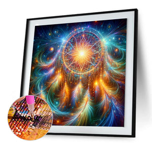 Fantasy Starry Dreamcatcher-Full Round Diamond Painting-30x30cm