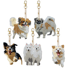 Load image into Gallery viewer, 5Pcs/Set-Dog-Double Side Drill-Diamond Keychain
