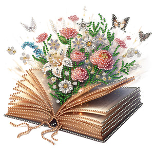 Books Flower-Partial Special Diamond Painting-30x30cm