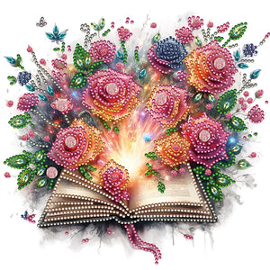 Books Flower-Partial Special Diamond Painting-30x30cm