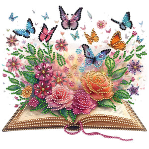 Books Flower-Partial Special Diamond Painting-30x30cm