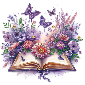 Books Flower-Partial Special Diamond Painting-30x30cm