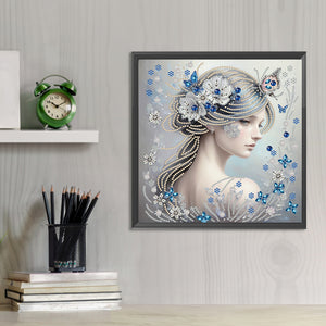 Butterfly Girl-Partial Special Diamond Painting-30x30cm