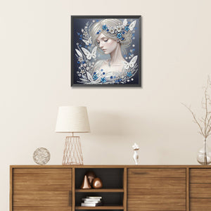 Butterfly Girl-Partial Special Diamond Painting-30x30cm