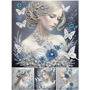 Butterfly Girl-Partial Special Diamond Painting-30x30cm