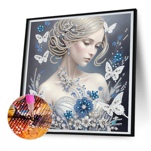 Butterfly Girl-Partial Special Diamond Painting-30x30cm