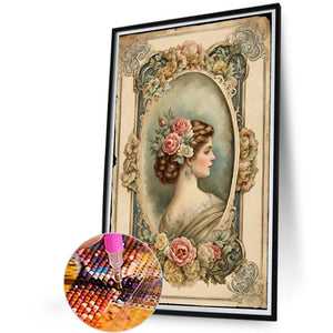 Lady-Full Round Diamond Painting-40x60cm-Large Size