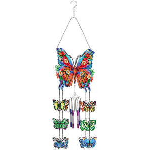 Butterfly-Wind Chime Double Sided-Diamond Pendant