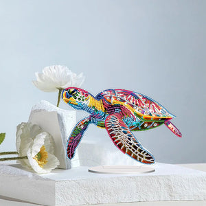 Sea Turtle-Single Side Drill-Acrylic Diamond Desktop Ornament