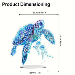 Sea Turtle-Single Side Drill-Acrylic Diamond Desktop Ornament