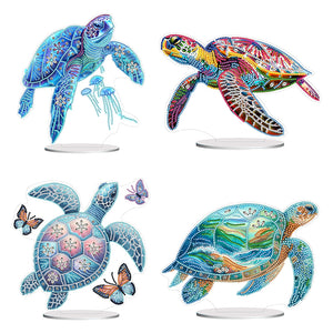 Sea Turtle-Single Side Drill-Acrylic Diamond Desktop Ornament