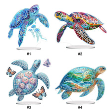 Load image into Gallery viewer, Sea Turtle-Single Side Drill-Acrylic Diamond Desktop Ornament
