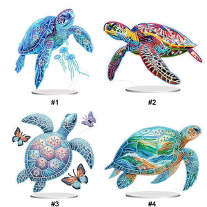 Sea Turtle-Single Side Drill-Acrylic Diamond Desktop Ornament