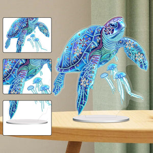 Sea Turtle-Single Side Drill-Acrylic Diamond Desktop Ornament