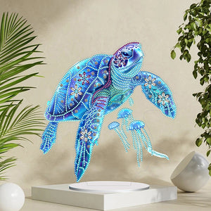 Sea Turtle-Single Side Drill-Acrylic Diamond Desktop Ornament