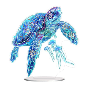 Sea Turtle-Single Side Drill-Acrylic Diamond Desktop Ornament