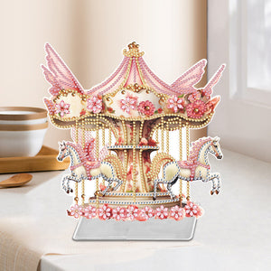 Flower Carousel-Single Side Drill-Acrylic Diamond Desktop Ornament