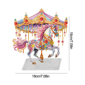 Flower Carousel-Single Side Drill-Acrylic Diamond Desktop Ornament