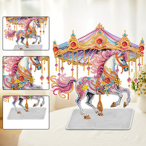 Flower Carousel-Single Side Drill-Acrylic Diamond Desktop Ornament