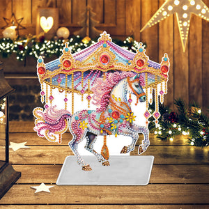 Flower Carousel-Single Side Drill-Acrylic Diamond Desktop Ornament