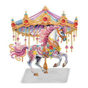 Flower Carousel-Single Side Drill-Acrylic Diamond Desktop Ornament