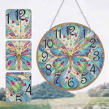 Load image into Gallery viewer, Owl Hummingbird Dragonfly Butterfly-Wooden Diamond Clock Pendant
