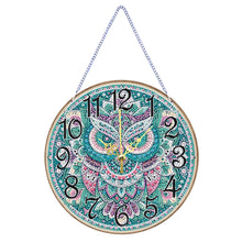 Load image into Gallery viewer, Owl Hummingbird Dragonfly Butterfly-Wooden Diamond Clock Pendant
