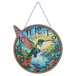 Owl Hummingbird Dragonfly Butterfly-Wooden Diamond Clock Pendant