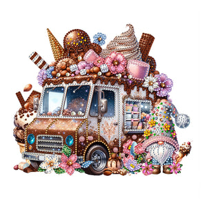 Goblin Ice Cream Truck-Partial Special Diamond Painting-30x30cm