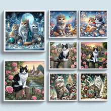 Load image into Gallery viewer, Cat-Full Round Diamond Painting-30x30cm
