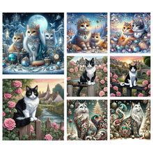 Load image into Gallery viewer, Cat-Full Round Diamond Painting-30x30cm
