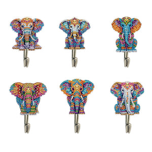 6Pcs/Set Animal-Diamond Art Craft Wall Hooks