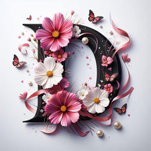 Load image into Gallery viewer, Daisy Butterfly 26 Alphabet-Full Round Diamond Painting-30x30cm
