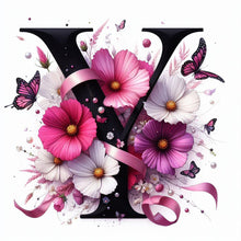 Load image into Gallery viewer, Daisy Butterfly 26 Alphabet-Full Round Diamond Painting-30x30cm
