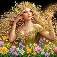 Load image into Gallery viewer, Girl With Long Golden Hair-Partial Special Diamond Painting-30x30cm
