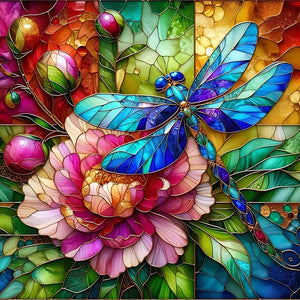 Butterfly Dragonfly-Full Round Diamond Painting-30x30cm