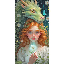 Load image into Gallery viewer, Dragon And Girl-Full Round Diamond Painting-40x75cm-Large Size
