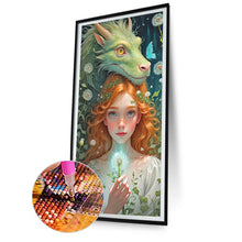 Load image into Gallery viewer, Dragon And Girl-Full Round Diamond Painting-40x75cm-Large Size
