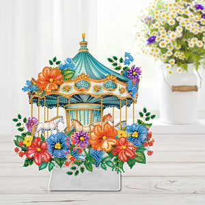 Carousel-Single Side Drill-Acrylic Diamond Desktop Ornament