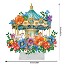 Load image into Gallery viewer, Carousel-Single Side Drill-Acrylic Diamond Desktop Ornament
