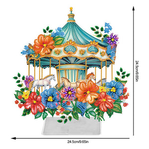 Carousel-Single Side Drill-Acrylic Diamond Desktop Ornament