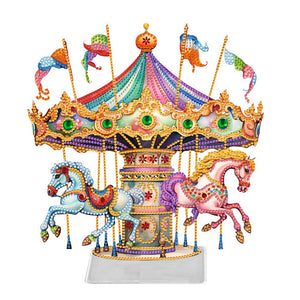 Carousel-Single Side Drill-Acrylic Diamond Desktop Ornament