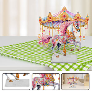 Carousel-Single Side Drill-Acrylic Diamond Desktop Ornament